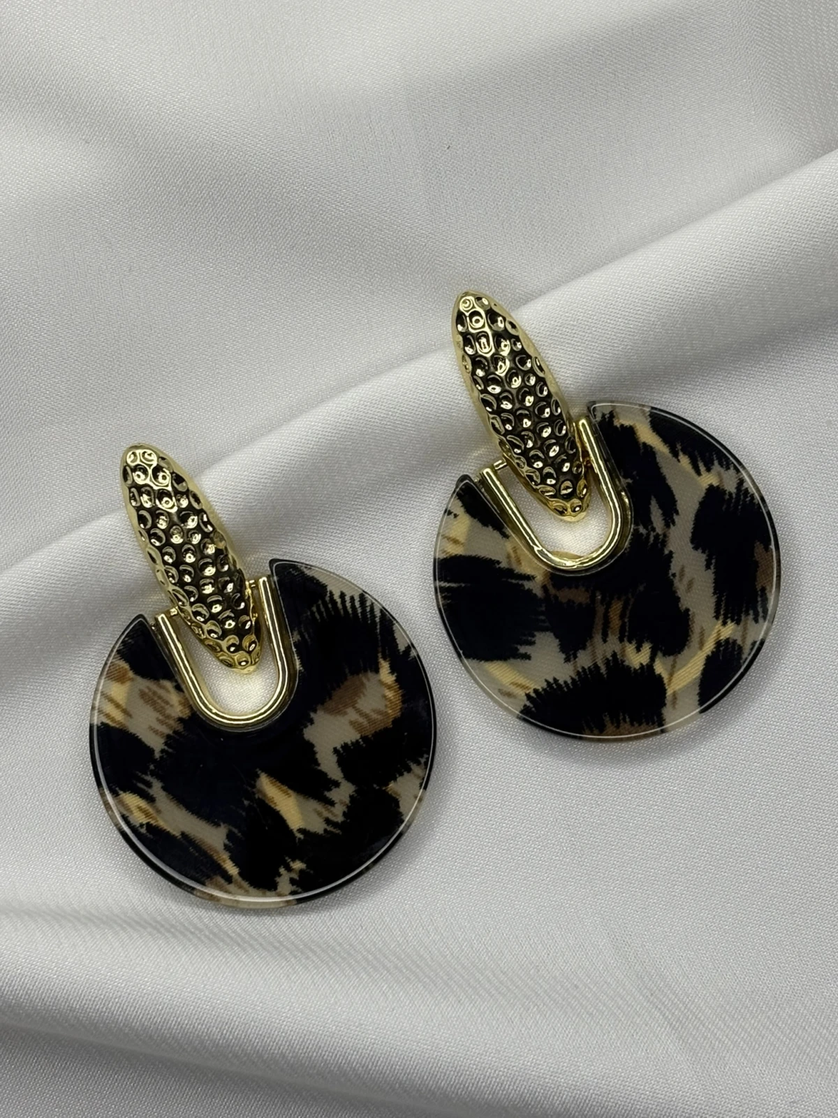 Leopar Desenli Küpe